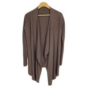 Barefoot Dreams CozyChic Lite Drape Front Calypso Wrap Cardigan Taupe Brown S/M